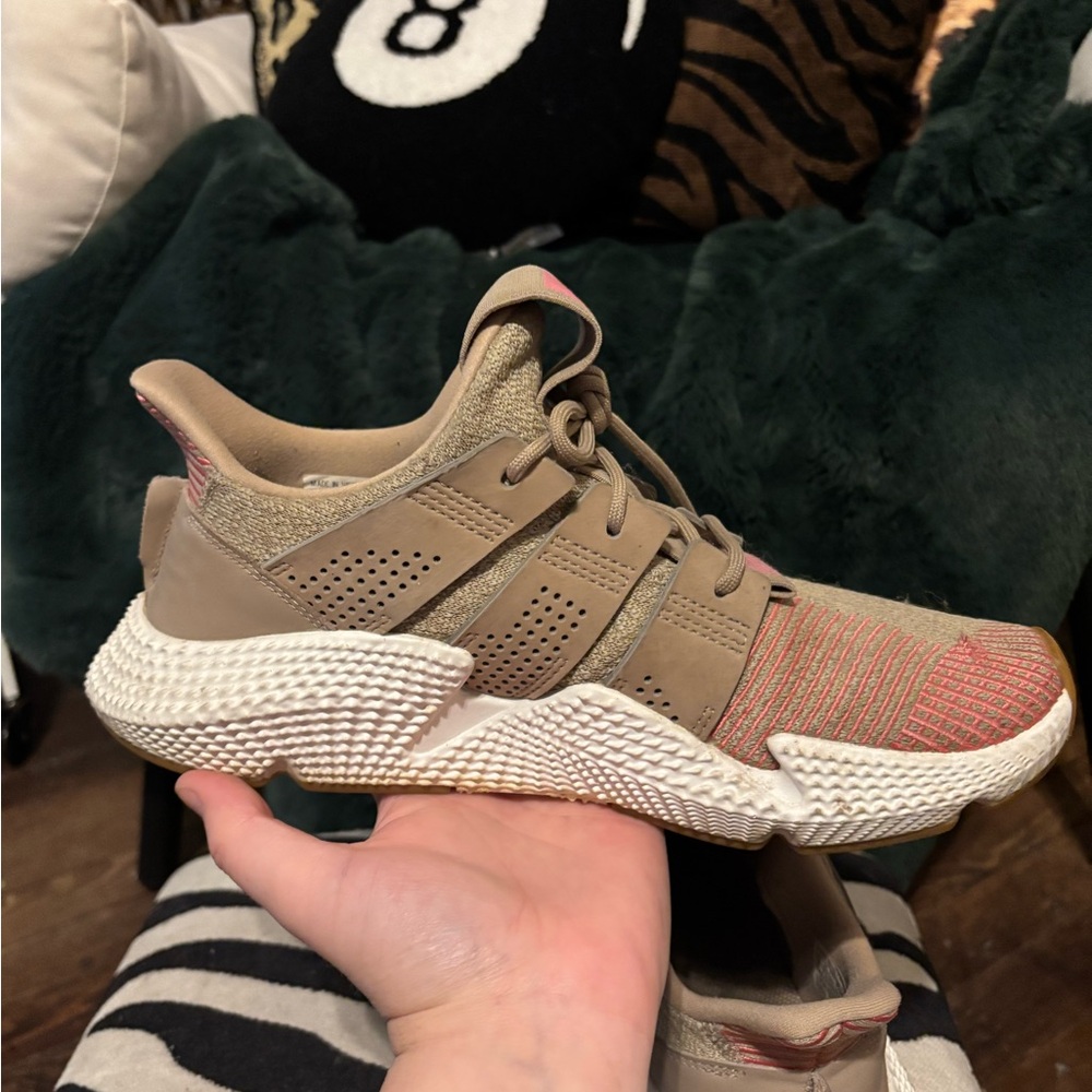 Adidas Pink and Tan Sneakers